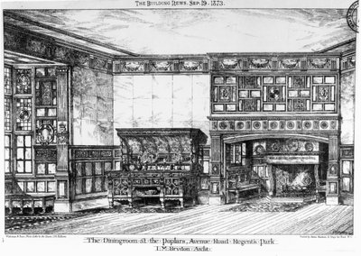 The Dining Room at the Poplars, Avenue Road, Regents Park, from 